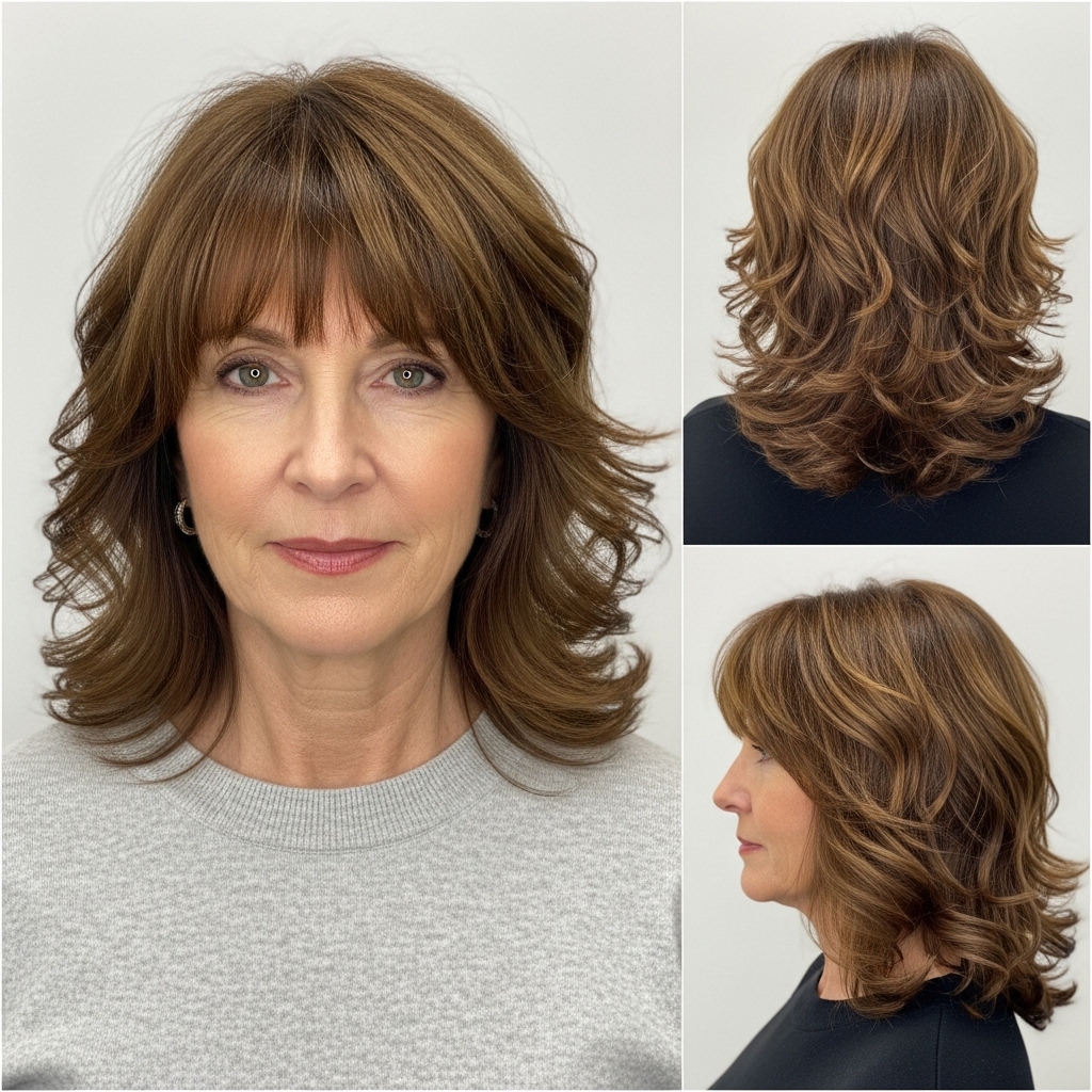 Curly Shag with Bangs