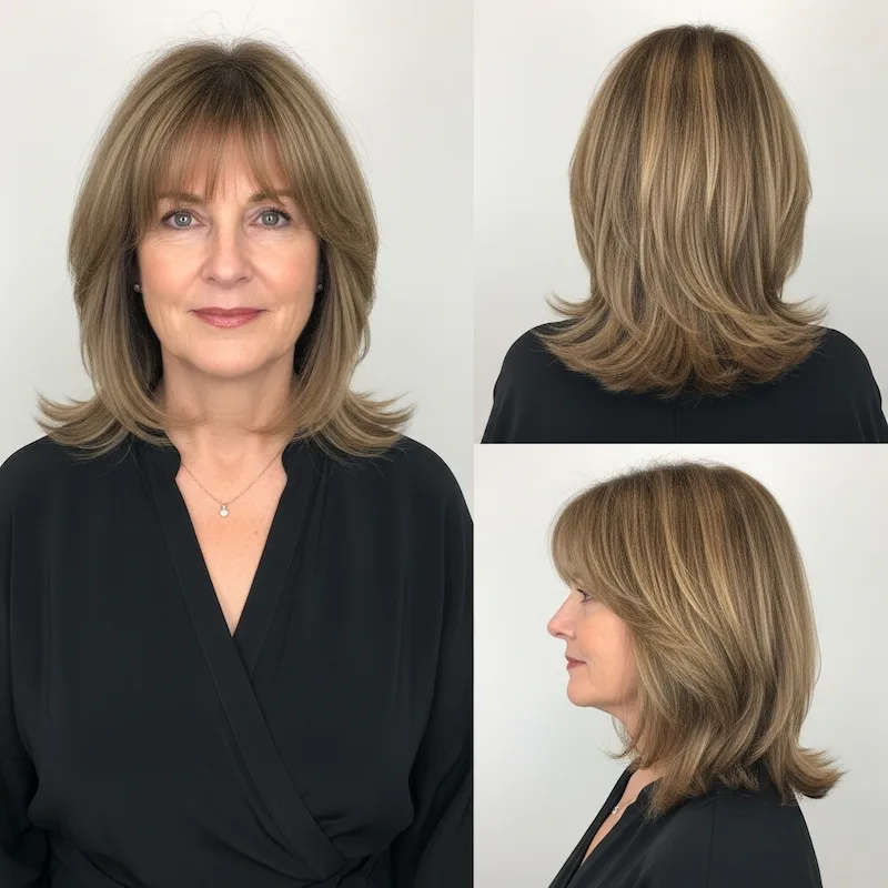Layered Lob with Bangs Haircut