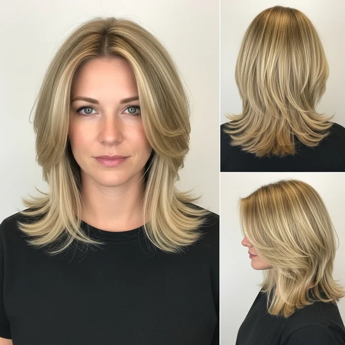 Layered Long Blonde Bob