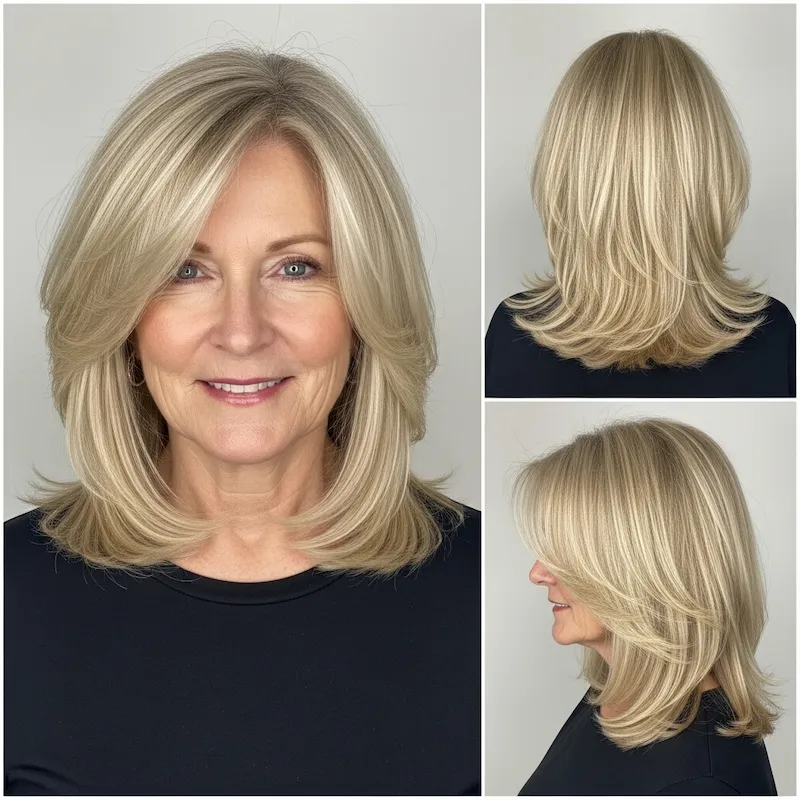 Light Blonde Long Bob with Face-Framing Layers Haircut