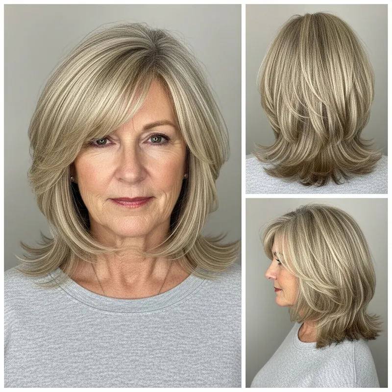 Medium-Length Brown Hair with Layers Haircut