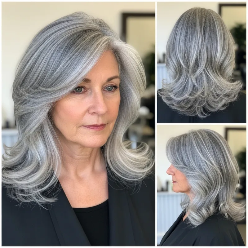 Multi-Dimensional Gray Waves with Face-Framing Layers Haircut