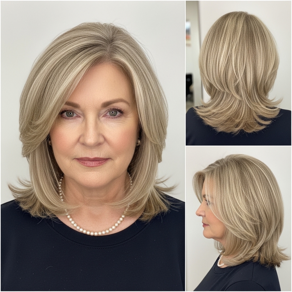 Shoulder-Length Layers with Center Part