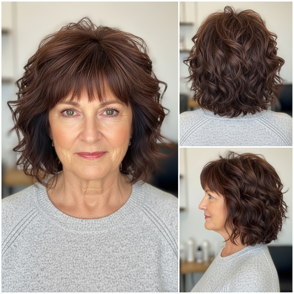 Textured Curls with Bangs