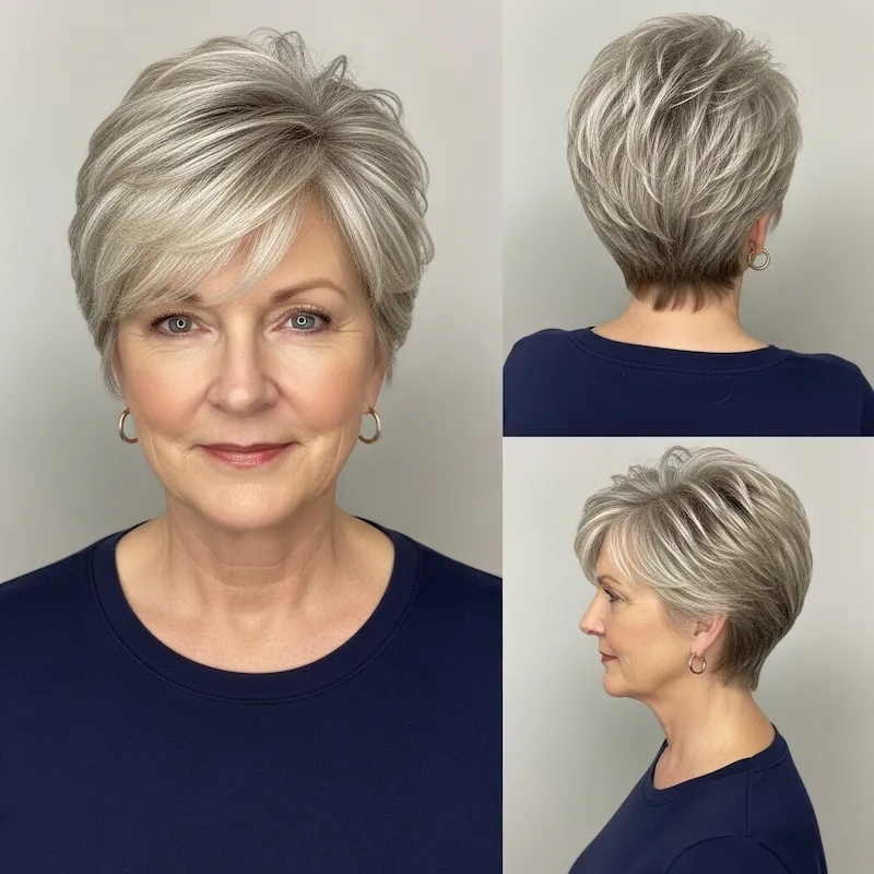 Textured Pixie with Short Sides Haircut