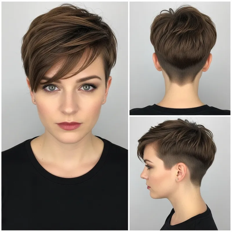 Undercut Pixie with Side-Swept Top Haircut