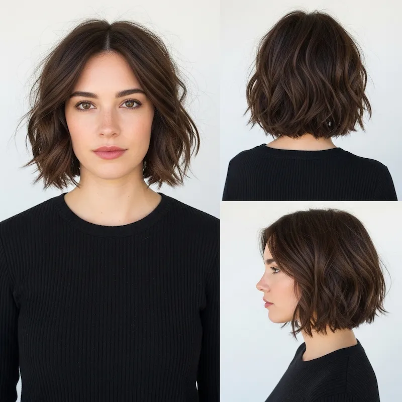 Wavy Bob with Subtle Texture Haircut