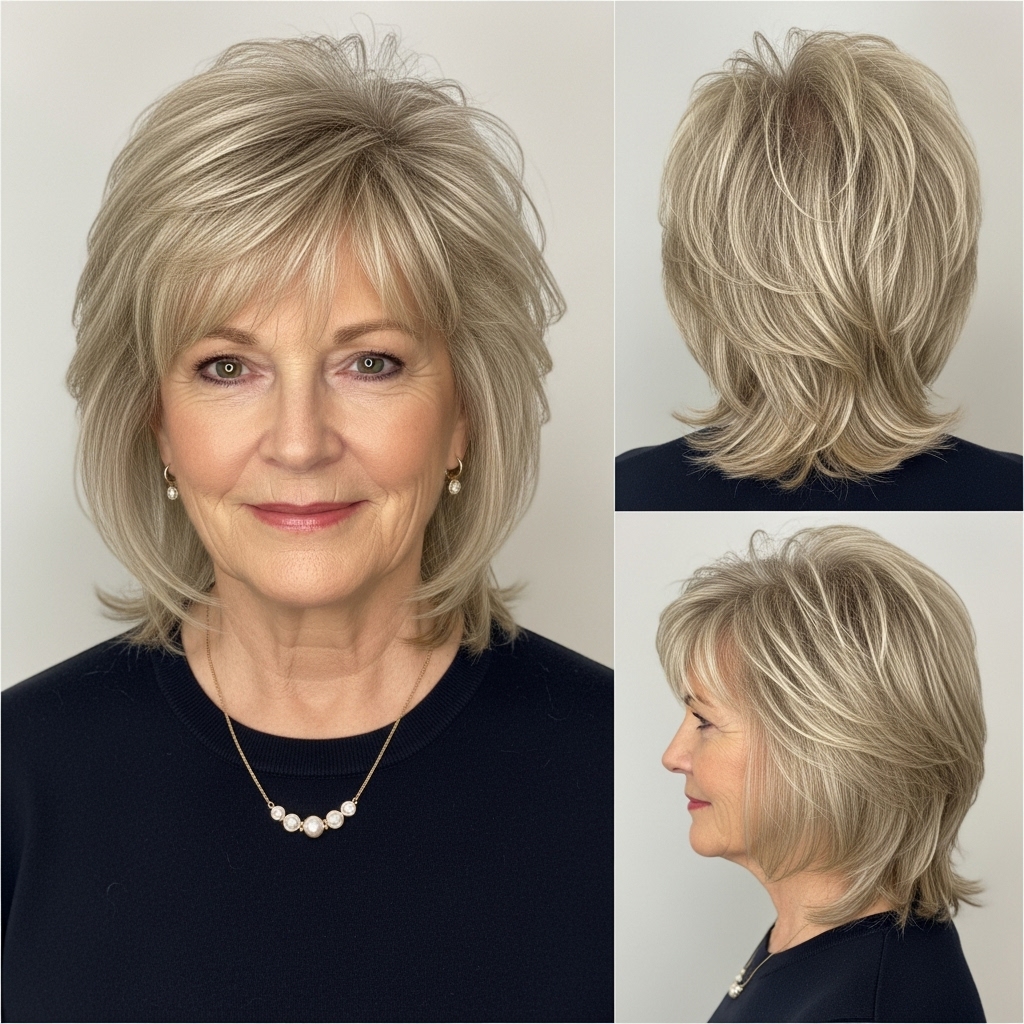 Wispy Shag Over 60 Medium Length