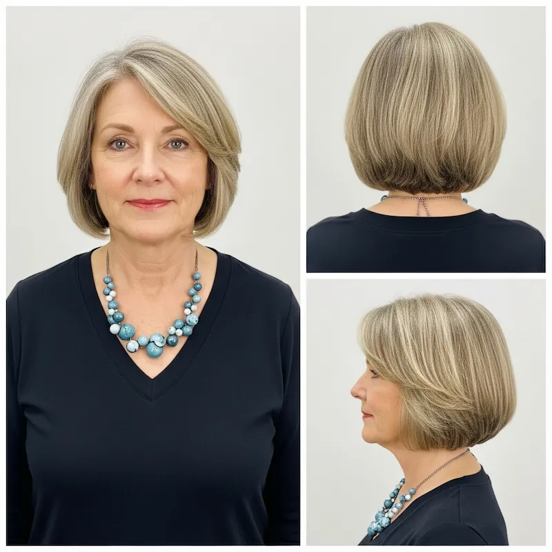 Shoulder Length Short Haircut for Fine Hair Over 50