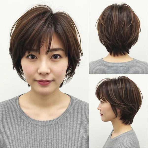 Asian Short Hair Round Face Medium Lengths Layered Hairstyles