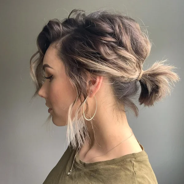Braided Half-Up Style for Short Bob Hair