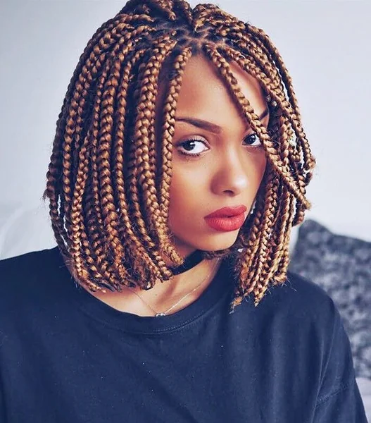 Copper Box Braid Bob for Bold Density