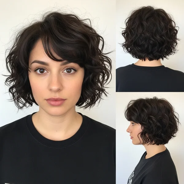 Curly Layered Bob For Thick Hair