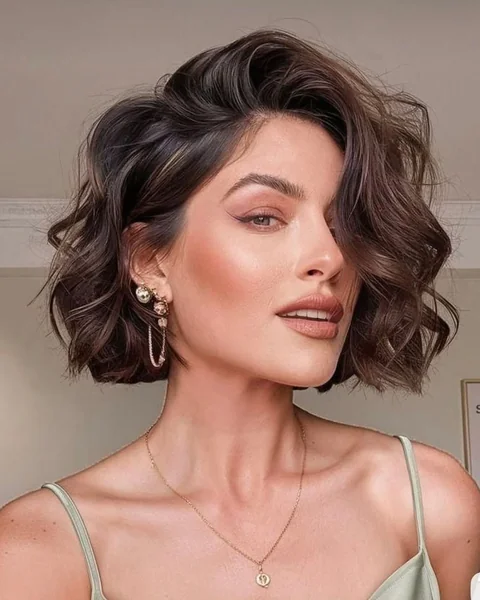 Deep Side-Part Wavy Bob with Layered Volume