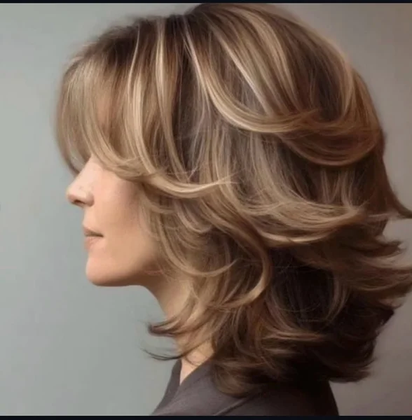 Dimensional Feathered Short Cut with Full Layers