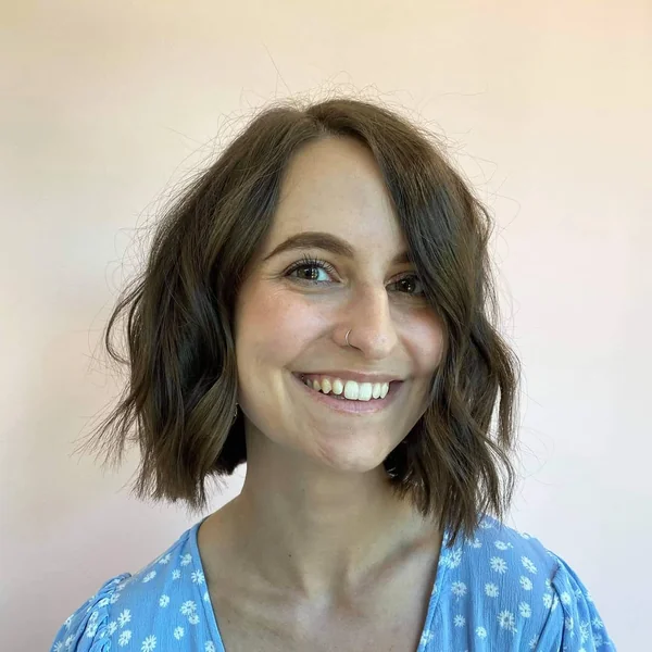 Easy Textured Wavy Bob for Thick Hair