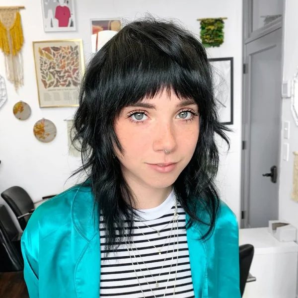 Edgier Dark Layered Cut with Choppy Fringe