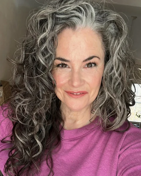 Gorgeous Silver Blended Long Voluminous Curls