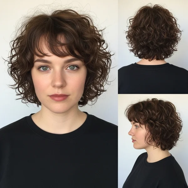 Short Layered Curly Haircut