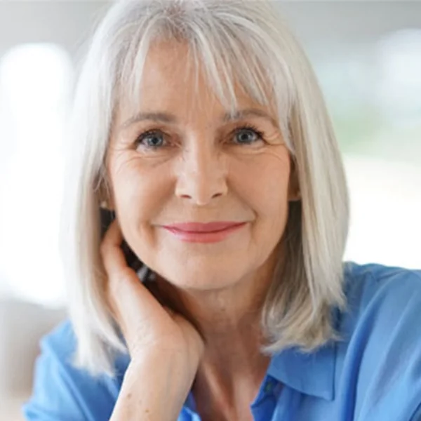 Sleek Silver Lob with Soft Forehead Bangs