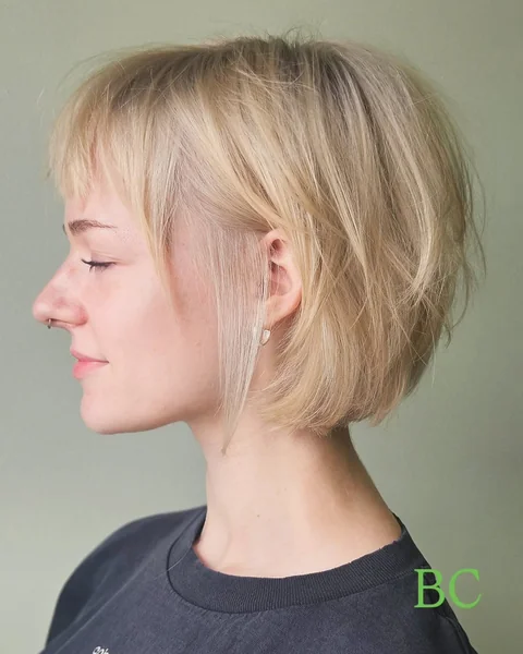 Textured Platinum Short Cut with Choppy Micro Bangs