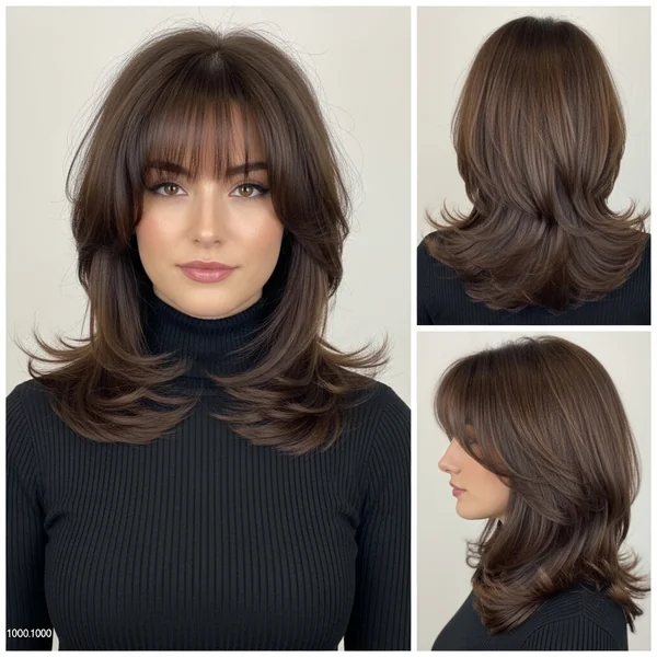 Butterfly Haircut Medium With Bangs