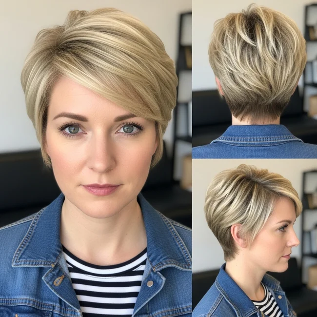 Short Haircut For Women Blonde