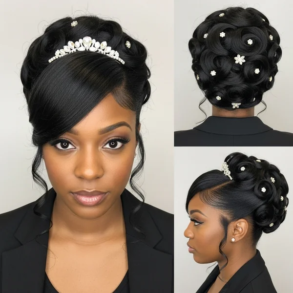 Prom Hairstyles with Gems for Black Women