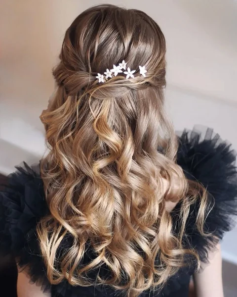 Whimsical Twisted Half-Up with Dainty Floral Pins
