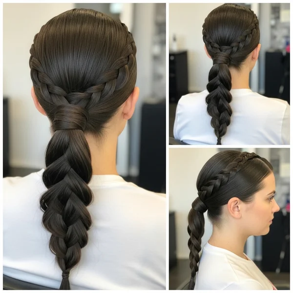3D Butterfly Braid Slick Back Ponytail