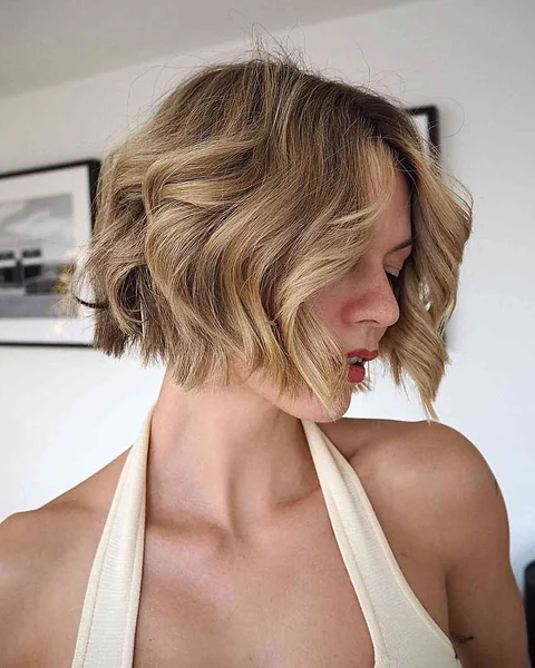 Stylist curling a client's hair