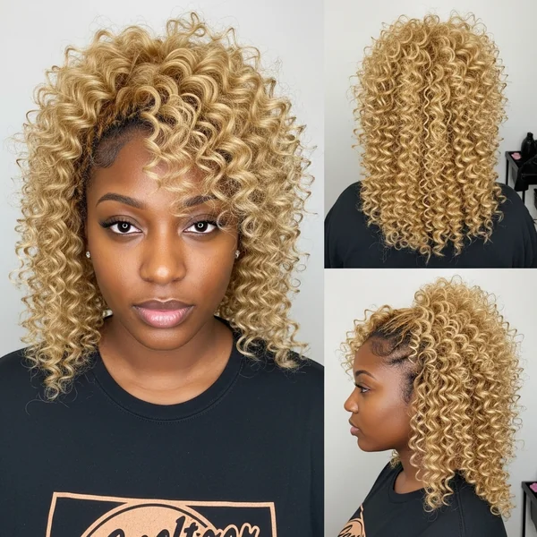 Blonde Curly Ponytail Hairstyles for Black Women