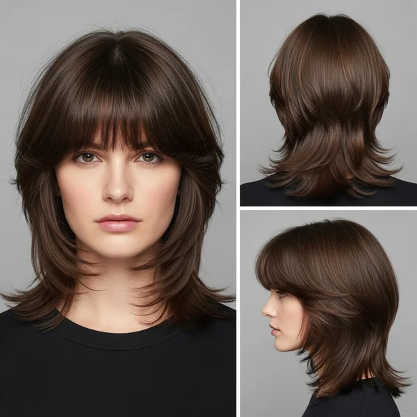 Butterfly Haircut With Wispy Bangs
