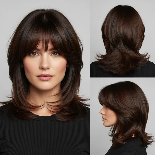 Butterfly Layered Haircut With Curtain Bangs