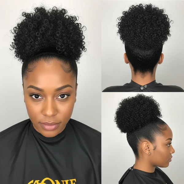 Curly Ponytail Hairstyles for Black Women High Bun