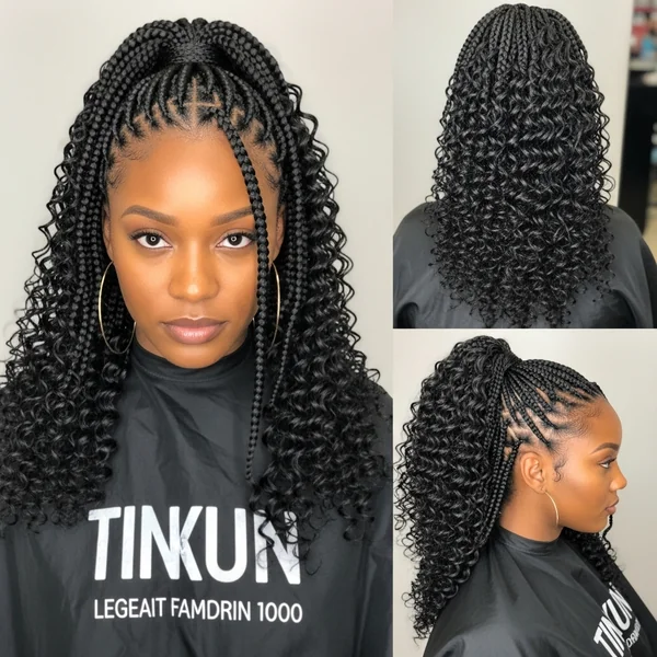 Curly Braided Ponytail Hairstyles for Black Women