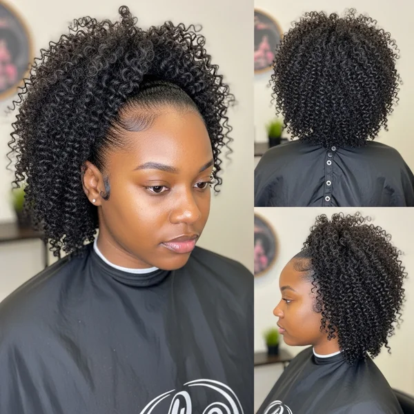 Curly Mid Ponytail Hairstyles for Black Women