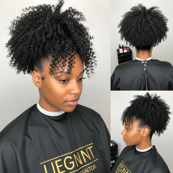 Curly Top Ponytail Hairstyles for Black Women