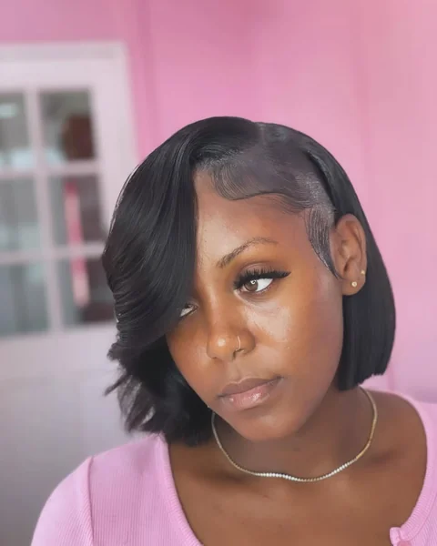 Glamorous Sculpted Layered Bob with Dramatic Side Sweep