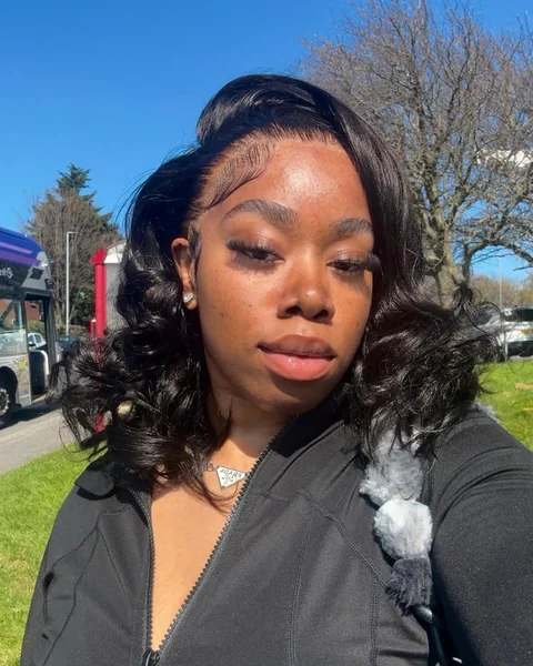 Glamorous Voluminous Curled Bob with Laid Edges
