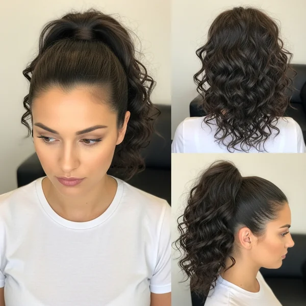 High Ponytail Hairstyles Curly