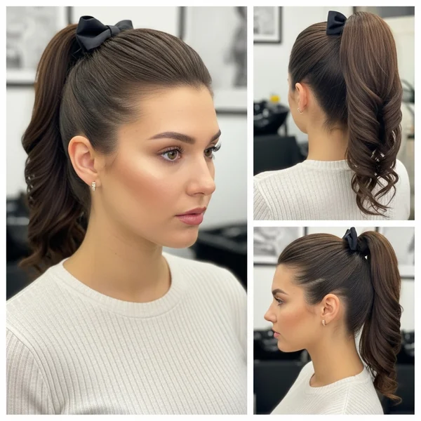 High Ponytail Hairstyles With Bow