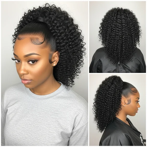 High Curly Ponytail Weave