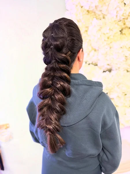 Intricate Voluminous Pull-Through Braid for Holiday Elegance