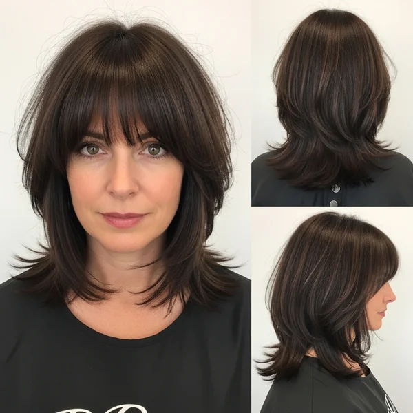 Long Bob Hairstyles For Thick Hair Bangs