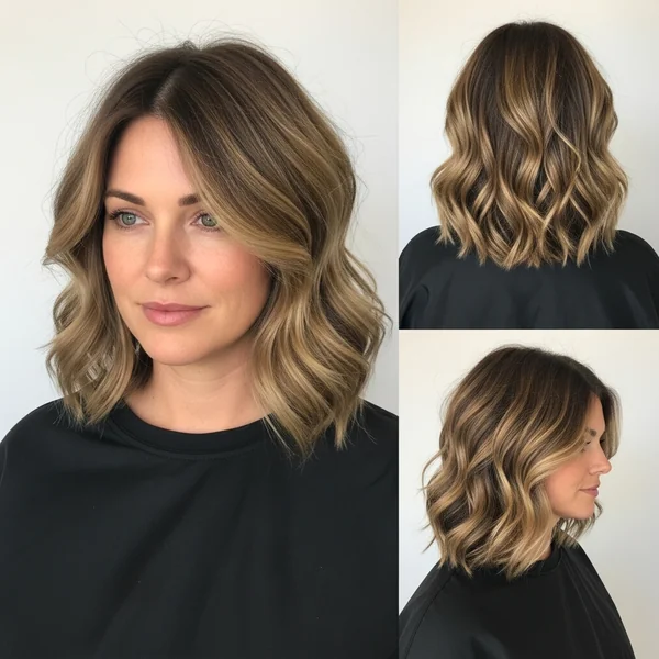 Long Bob Hairstyles For Thick Hair Shoulder Length Wavy Lob