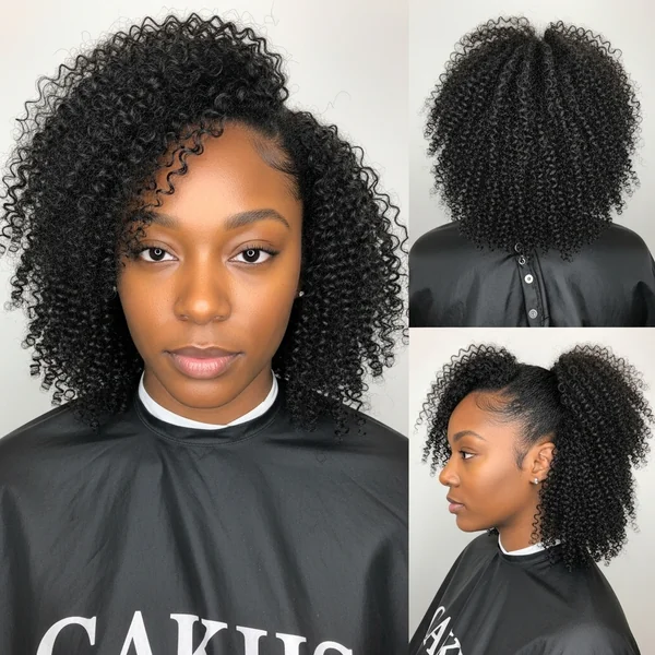 Low Curly Ponytail Hairstyles for Black Women