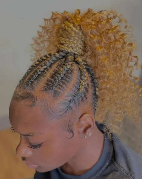 Luxurious High Ponytail with Water Wave Curls