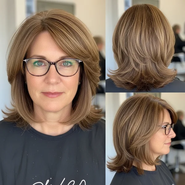 Medium Hairstyles for Women Over 60 with Glasses