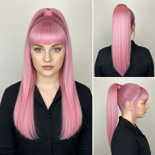 Pink Frontal Ponytail